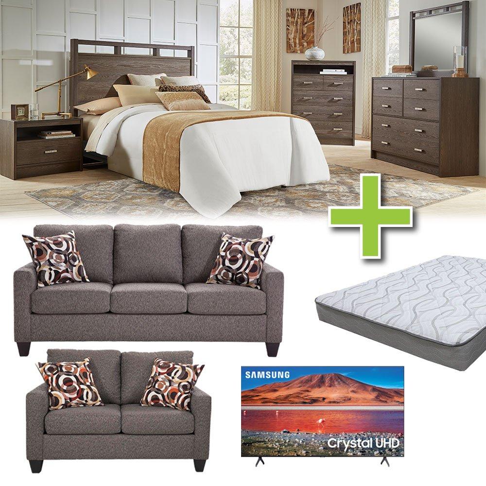 Rent to Own Ideaitalia 4 Piece Tobak Bedroom Set w/ Mattress, Meme